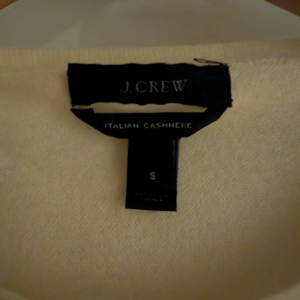 J. Crew Cream Button-Up Lightweight Cashmere Cardigan